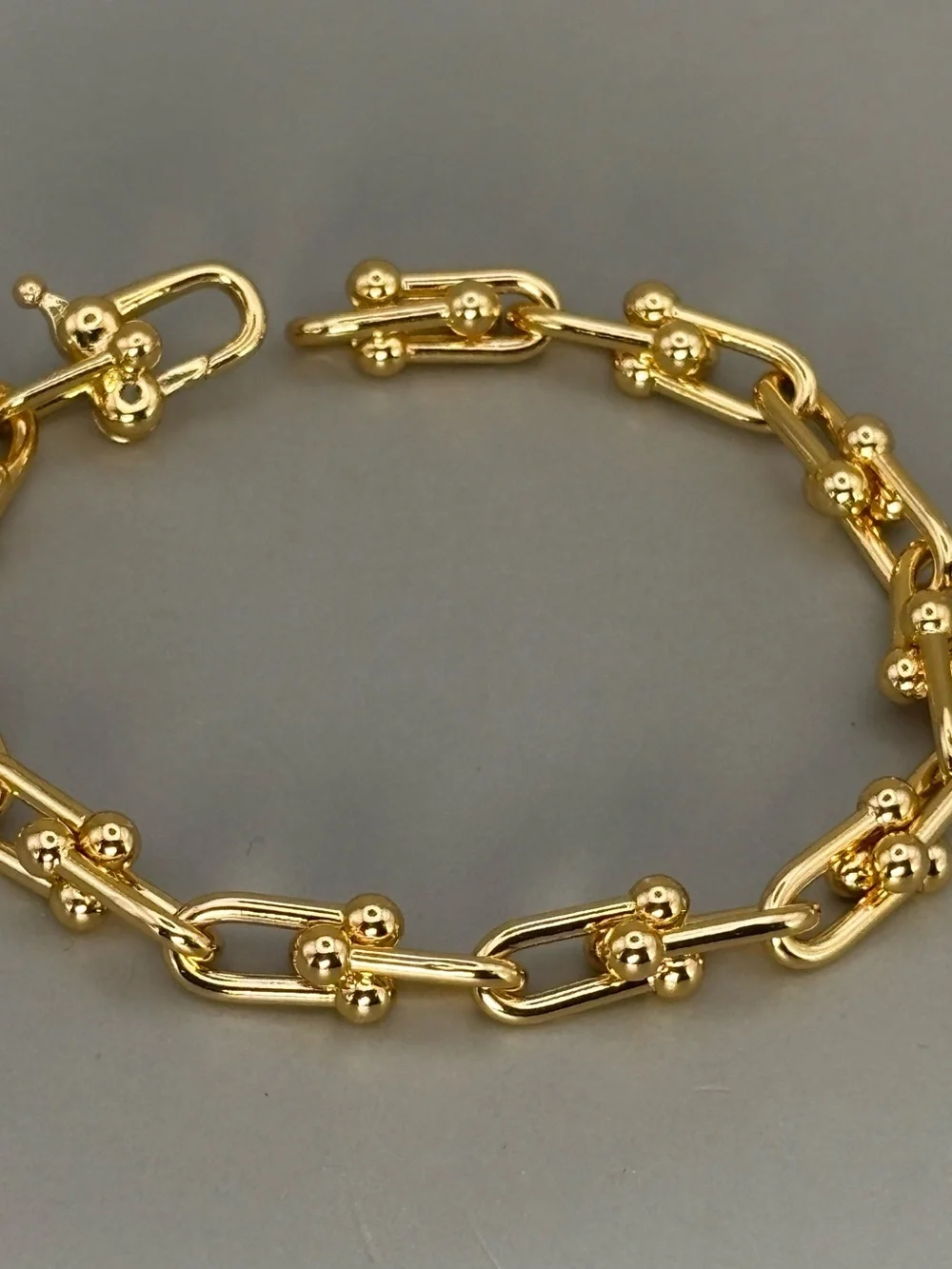 18k Yellow Gold Plated U-Links Bracelet